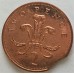 GREAT BRITAIN UK 2005 . TWO 2 PENCE COIN . ERROR . CLIPPED PLANCHET